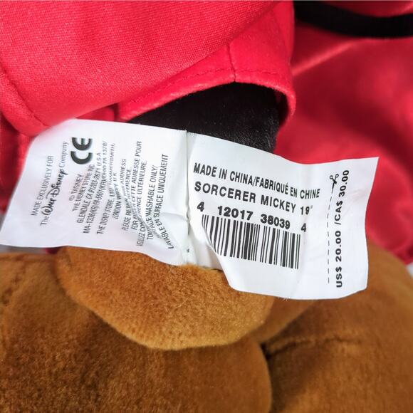 Mickey Mouse The Disney Store 19" Sorcerer's Apprentice Fantasia Plush Stuffed - Picture 5 of 5